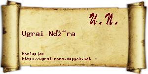 Ugrai Nóra névjegykártya